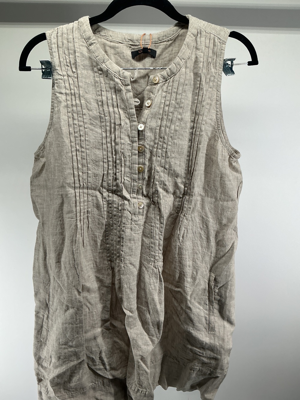 100% European Linen Sleeveless Swing Dress